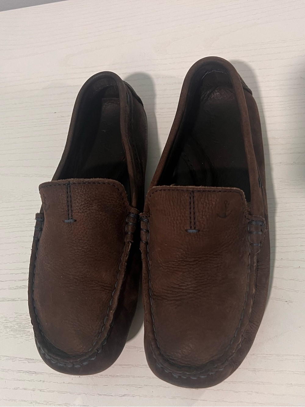 Kids Brown Leather Moccasin Driving Loafers